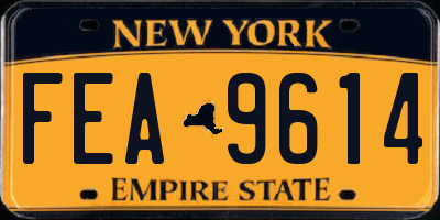 NY license plate FEA9614