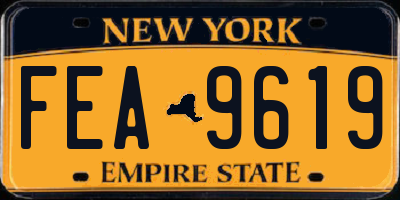 NY license plate FEA9619