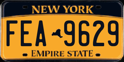 NY license plate FEA9629