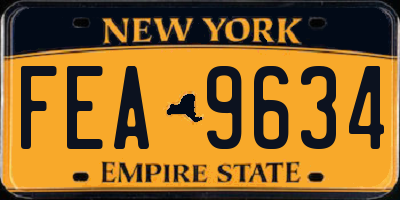 NY license plate FEA9634