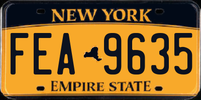 NY license plate FEA9635