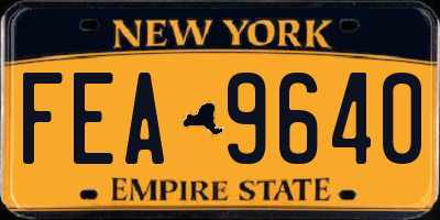 NY license plate FEA9640