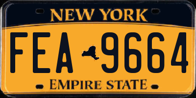 NY license plate FEA9664