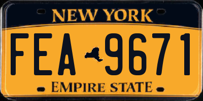 NY license plate FEA9671