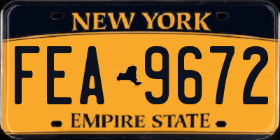 NY license plate FEA9672