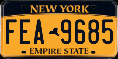 NY license plate FEA9685