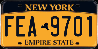 NY license plate FEA9701