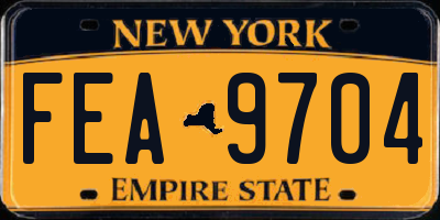 NY license plate FEA9704