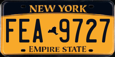 NY license plate FEA9727