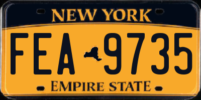 NY license plate FEA9735