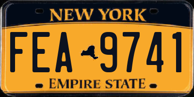NY license plate FEA9741