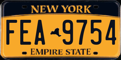 NY license plate FEA9754