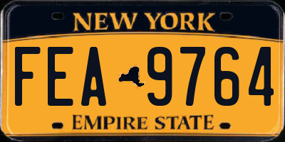 NY license plate FEA9764