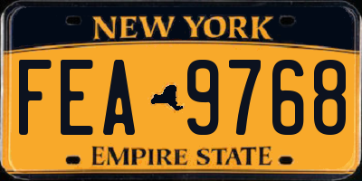 NY license plate FEA9768