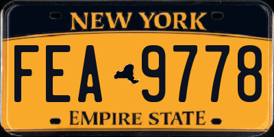 NY license plate FEA9778