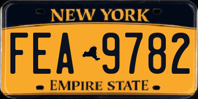 NY license plate FEA9782