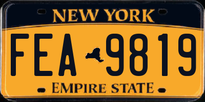 NY license plate FEA9819