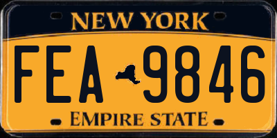 NY license plate FEA9846