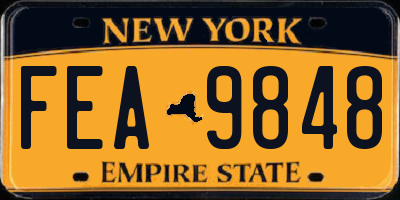 NY license plate FEA9848