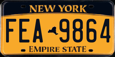 NY license plate FEA9864