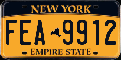 NY license plate FEA9912