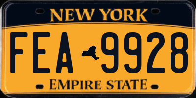 NY license plate FEA9928