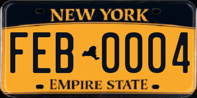 NY license plate FEB0004