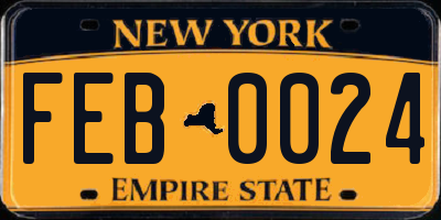 NY license plate FEB0024