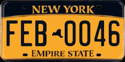NY license plate FEB0046