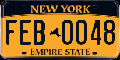 NY license plate FEB0048