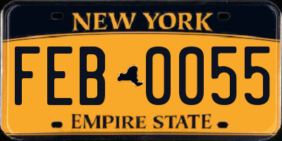 NY license plate FEB0055