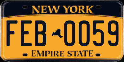 NY license plate FEB0059