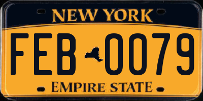 NY license plate FEB0079