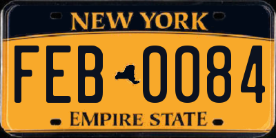 NY license plate FEB0084