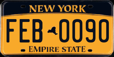 NY license plate FEB0090
