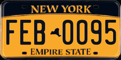 NY license plate FEB0095