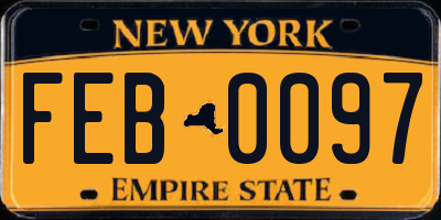 NY license plate FEB0097