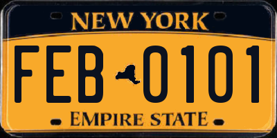 NY license plate FEB0101