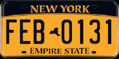 NY license plate FEB0131