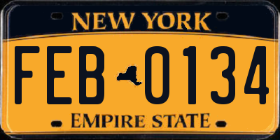 NY license plate FEB0134