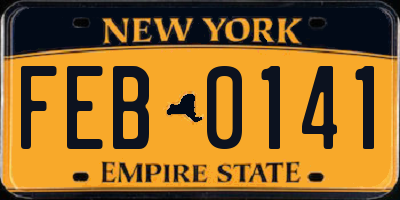 NY license plate FEB0141