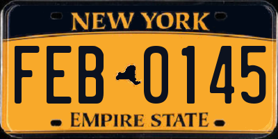 NY license plate FEB0145