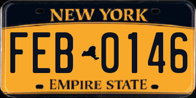 NY license plate FEB0146