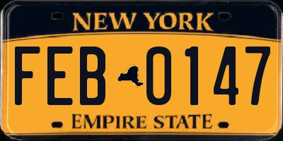 NY license plate FEB0147