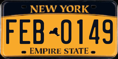 NY license plate FEB0149