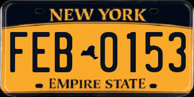 NY license plate FEB0153