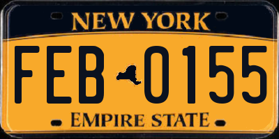 NY license plate FEB0155