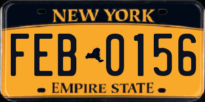 NY license plate FEB0156
