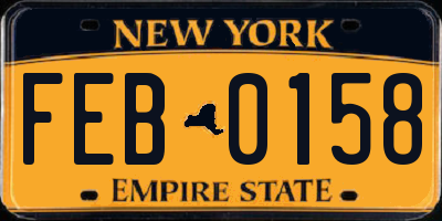 NY license plate FEB0158