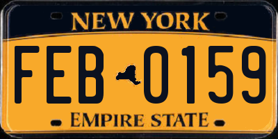 NY license plate FEB0159